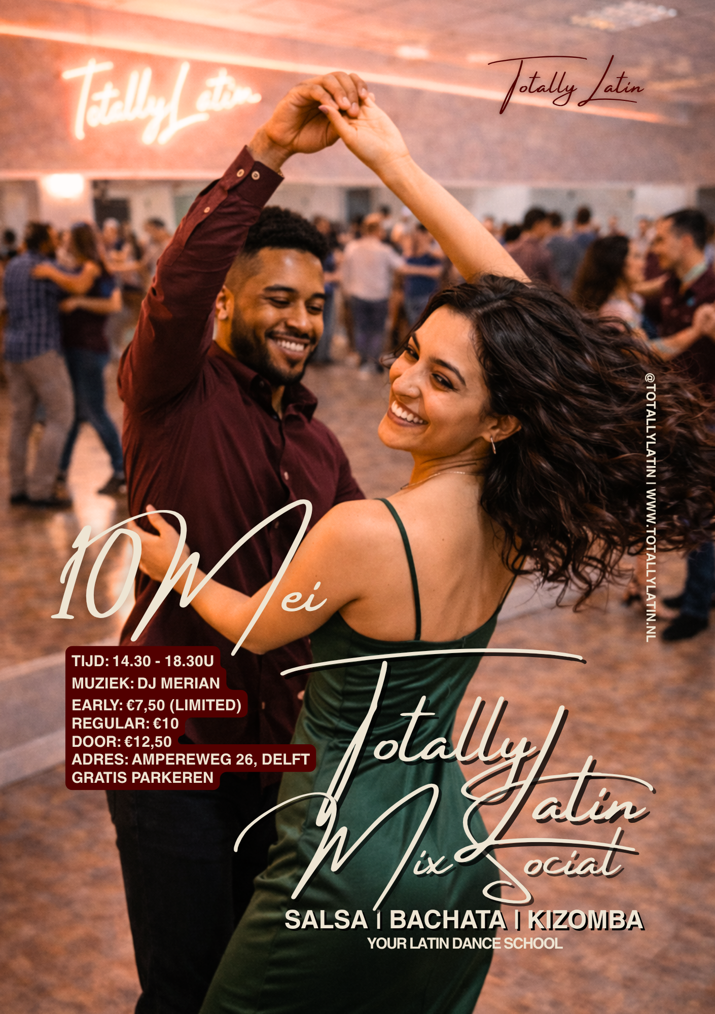 Totally Latin Mix Social zondag 10 mei, salsa, bachata en kizomba
