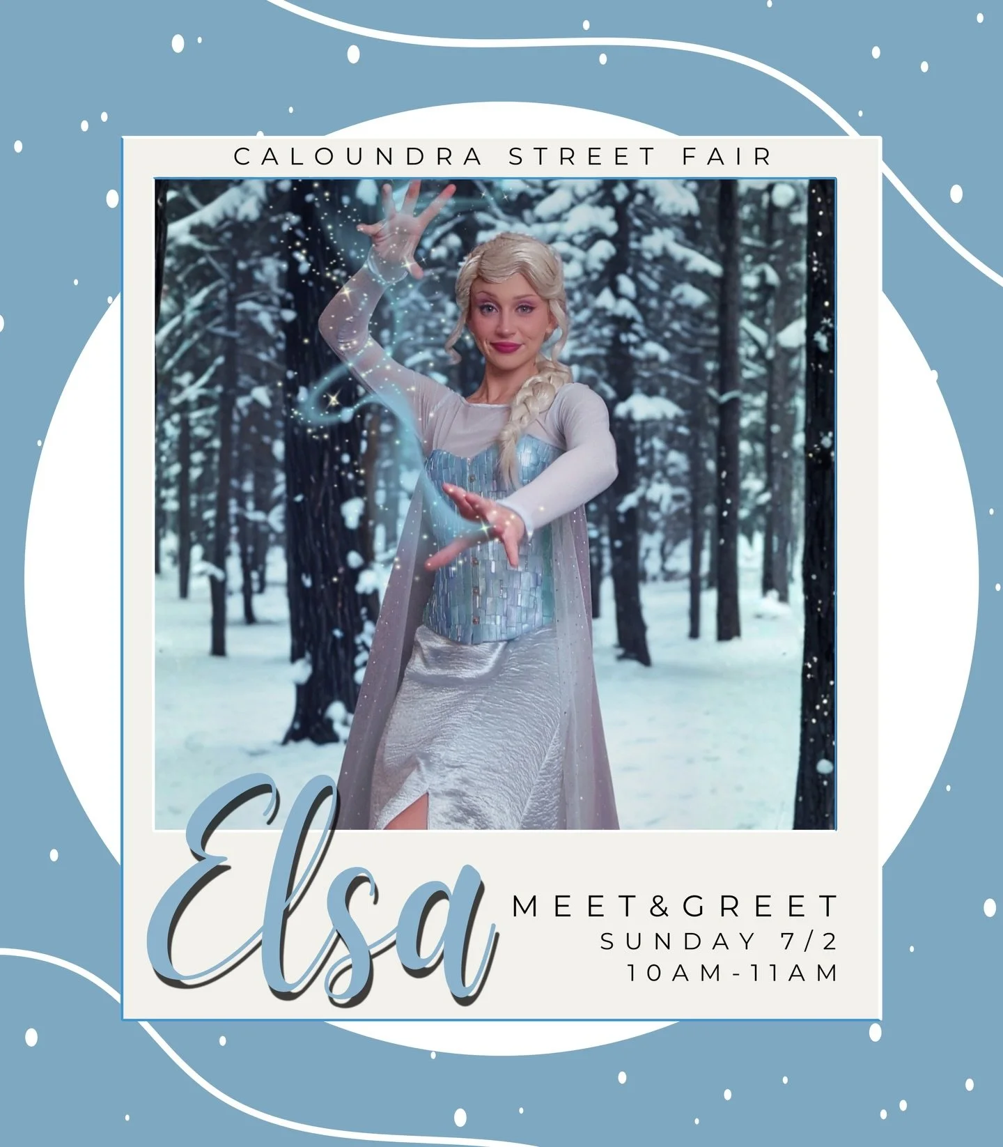 DON&rsquo;T MISS OUT ON MEETING THE COOLEST QUEEN IN TOWN! Making her market debut this Sunday, our very own Queen Elsa. She can&rsquo;t wait to see you all there! 🩵❄️ #sunshinecoastbusiness #sunshinecoastevents #caloundrastreetfair #partyprincess #