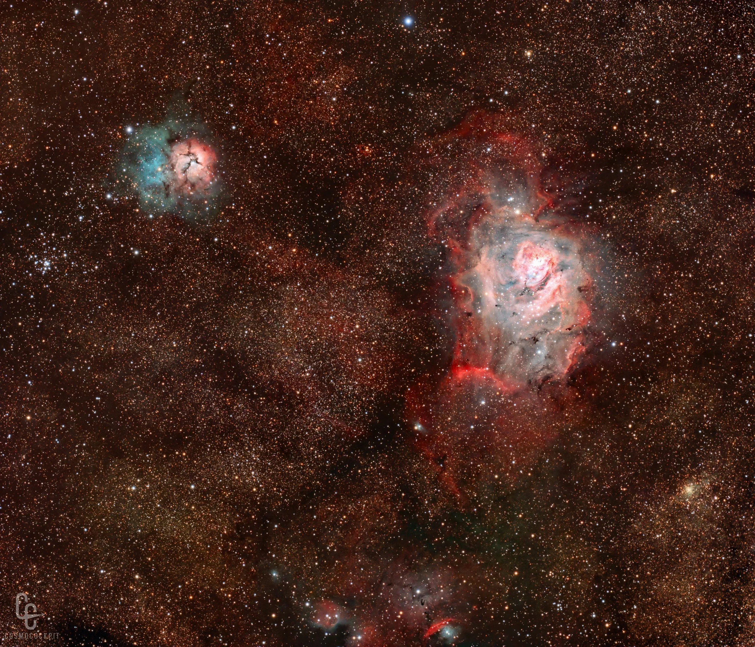 Lagoon and Trifid Nebulae: The Summer Showpieces of Sagittarius