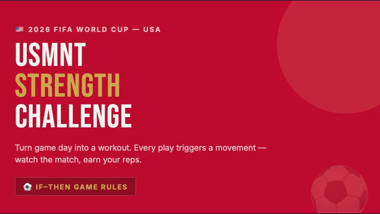 🇺🇸 Watching the match tonight? Make it a workout.
Every play = a movement break. Goals, saves, yellow cards, Pulisic shots, they all count. Drop this in your stories so your friends have no excuse to sit still. 😅⚽
Save this post so you have it gam