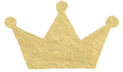 Golden crown illustration with three rounded points.