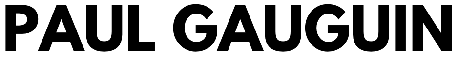 Text reading 'PAUL GAUGUIN' in bold black font on a white background.