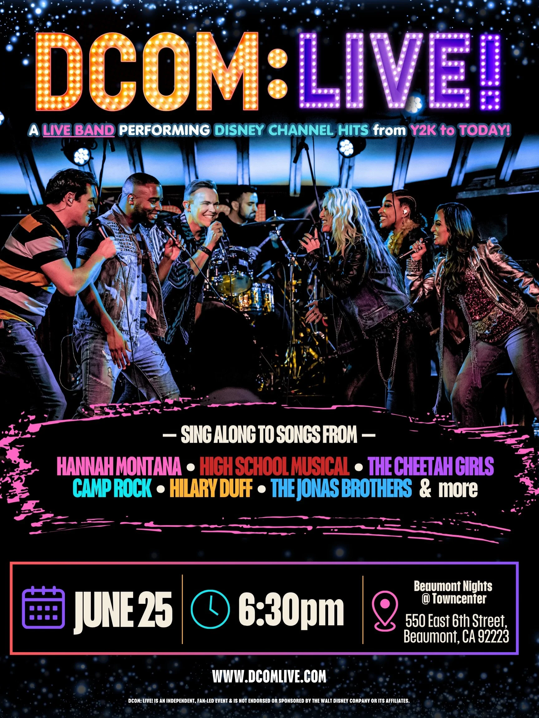 Inland Empire, it&rsquo;s your turn for some Disney Channel magic!!

DCOM: Live! is bringing the live band, the throwback hits, and the full singalong energy to Beaumont Nights on June 25 at 6:30pm!!

Come scream-sing along to songs from High School 