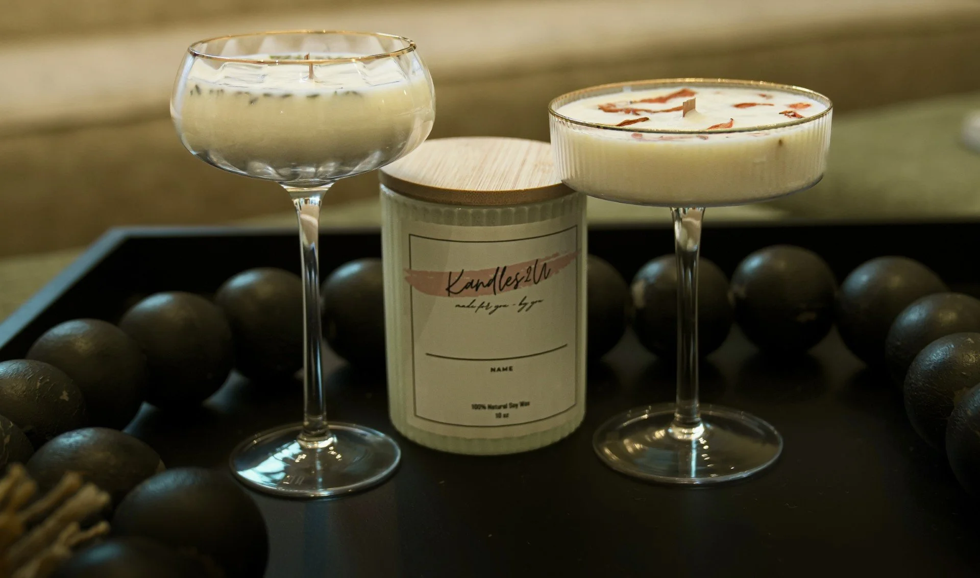 Kandles2u Candles from a Mobile Candle Making Workshop in Austin Texas. 3 Candles designs. 