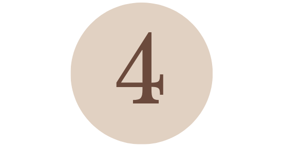 Number 4 in a beige circle on a black background.