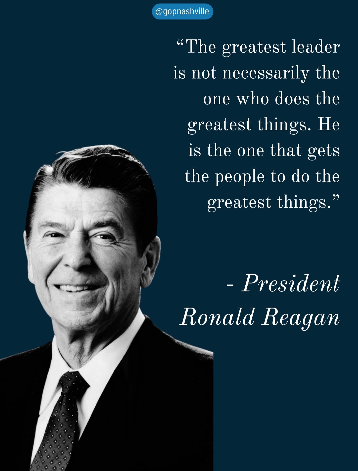 Great leadership brings out greatness in others 🇺🇸 Join us as we continue the countdown to our Reagan Day Dinner!