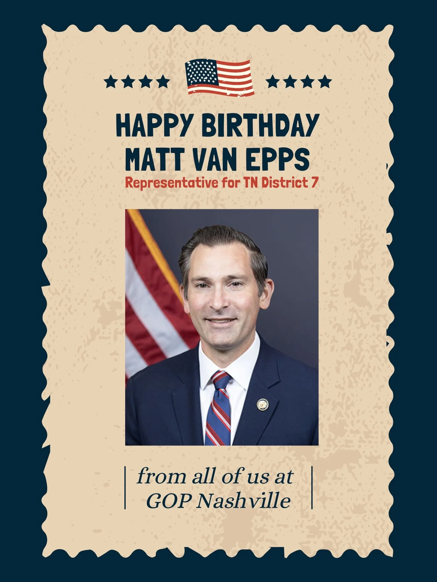 Happy birthday to TN District 7 Representative, Matt Van Epps! Have a wonderful day, and thank you for all that you do from all of us here at GOP Nashville! 🇺🇸