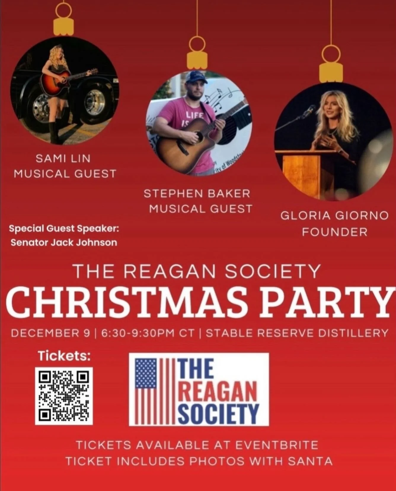 Join us for @thereagansocietytn first annual Christmas Party! 

🎄December 9, 6:30 pm
🎅🏻 Pictures with Santa and Christmas goodies 
🎵 Live music from Nashville artists 
🎤 Special guest speaker Senate Leader Jack Johnson

Kick off the holiday seas