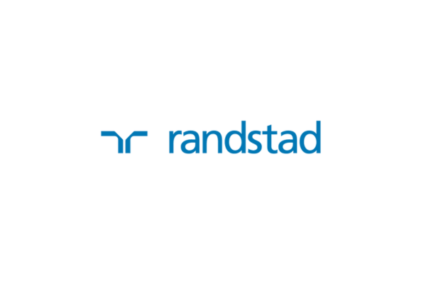 Randstad logo with a blue icon resembling a stylized 'r' and the company name in blue text.