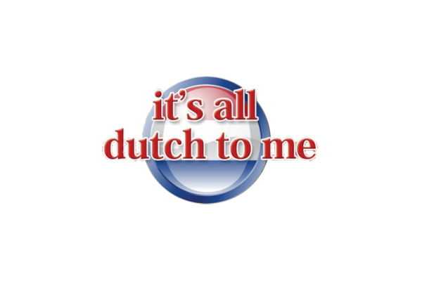 Logo with text 'it's all dutch to me' inside a stylized blue circle.