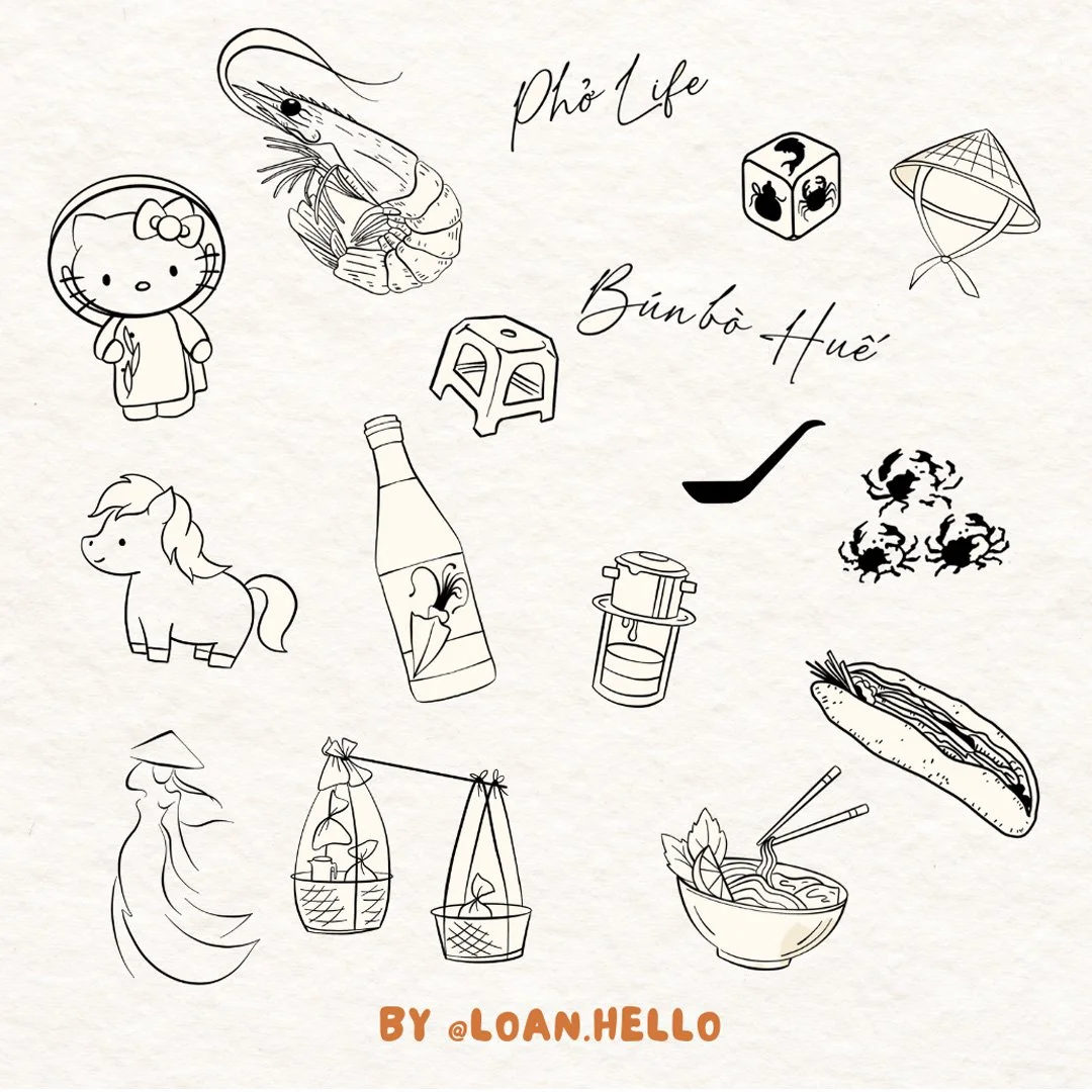 Vietnamese Tết Lunar New Year -themed Flash Tattoos with Loan (@loan.hello)
