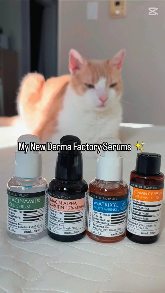 β¨ High-concentration serums from Derma Factory – Korean skincare β¨
Each one is formulated to target specific skin concerns safely and effectively:
Niacinamide 20% Serum π§
Niacin Alpha-Arbutin 17% Serum β¨
Matrixyl 15% Multi-Wrinkle Serum πͺ