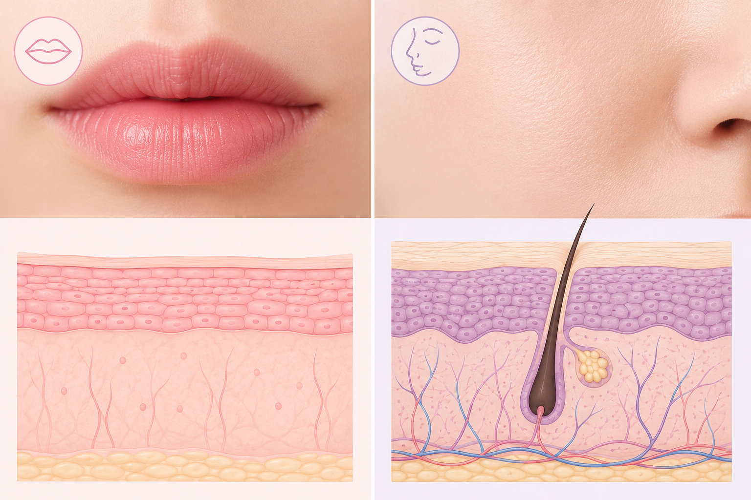 lip skin vs regular skin