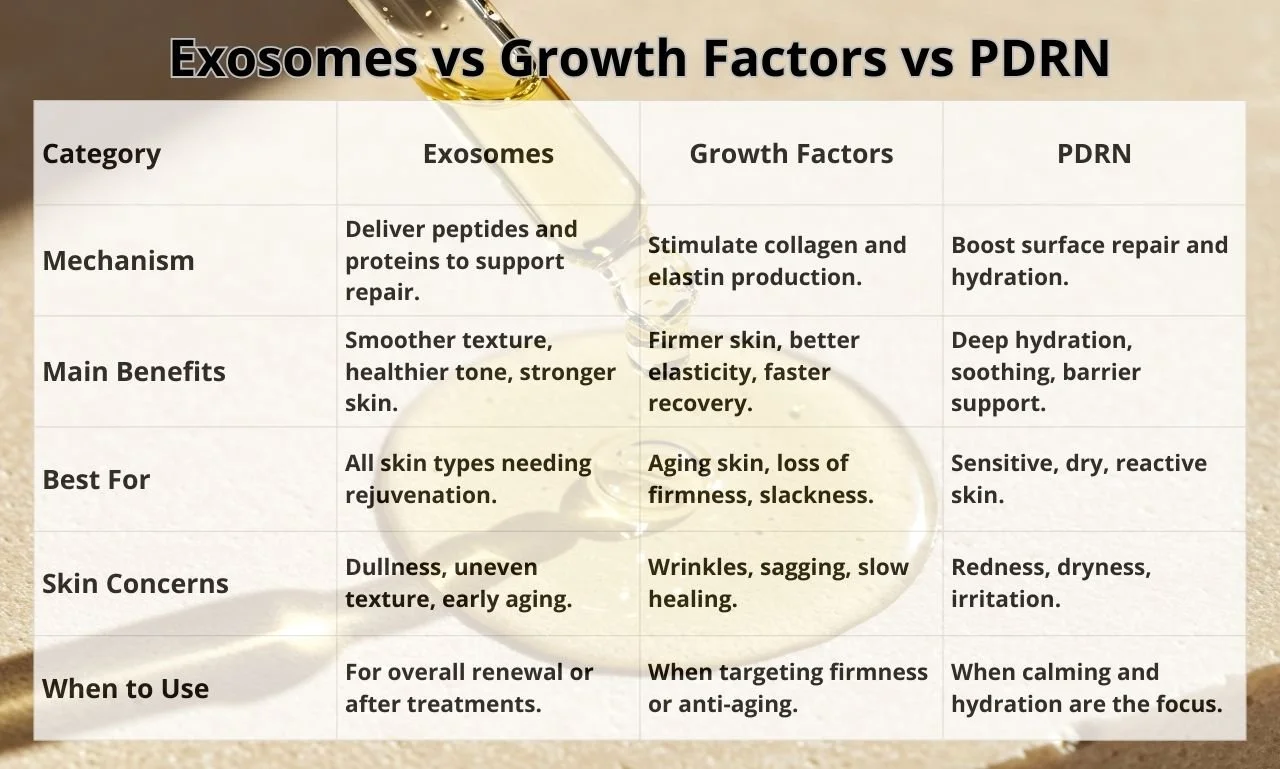 exosomes vs growth factors vs pdrn