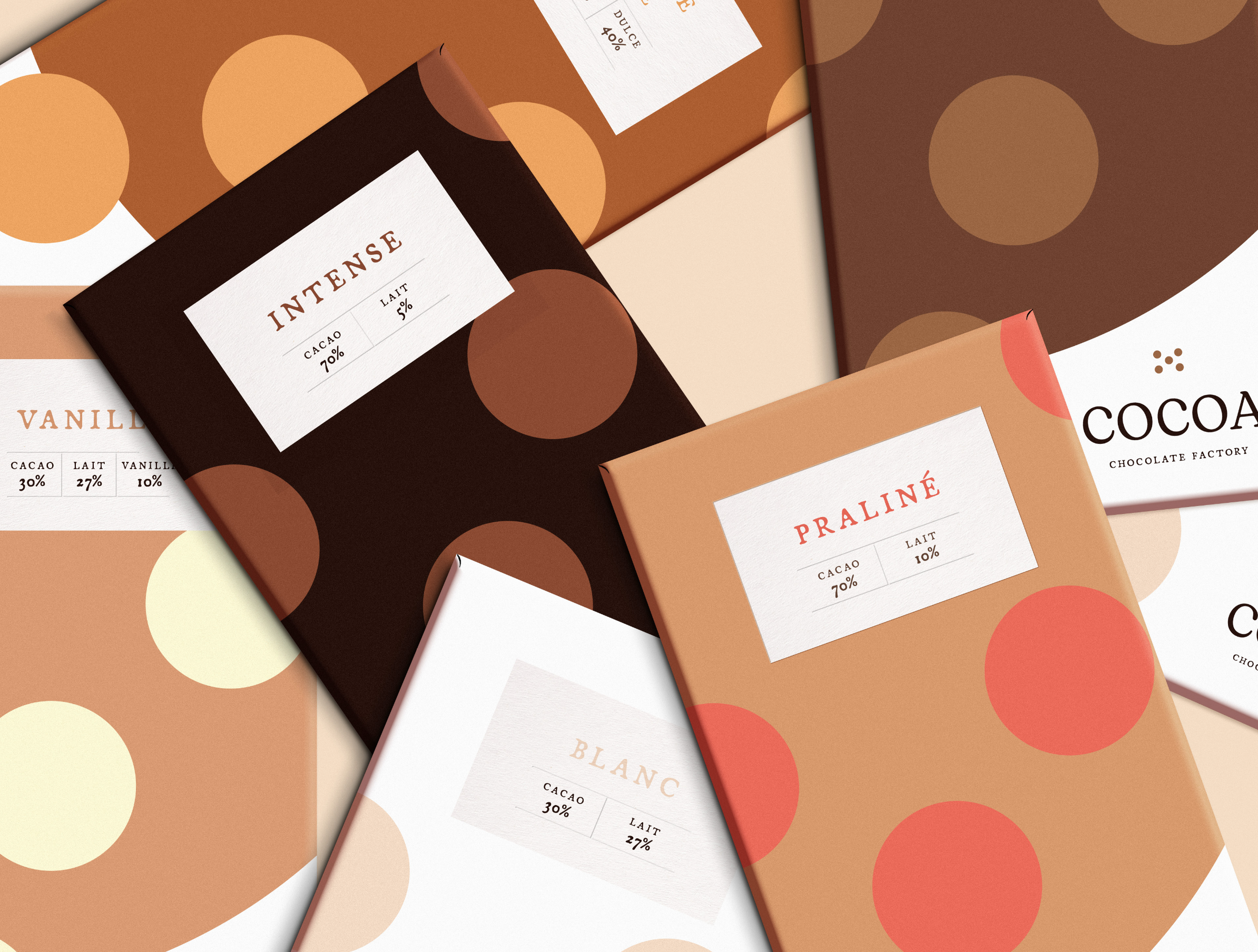 Packaging des tablettes de chocolat Cocoa, colorés et ludiques, imaginé par Parry Studio