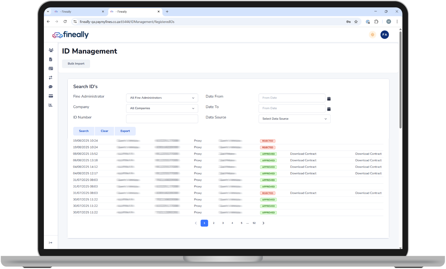 Computer screen displaying a web-based dashboard for Protocol Feasibility Scenario Settings, with options for scenario criteria and settings, including buttons labeled 'Create New,' 'Save,' 'Duplicate,' and menu options for viewing, editing, and removing criteria.