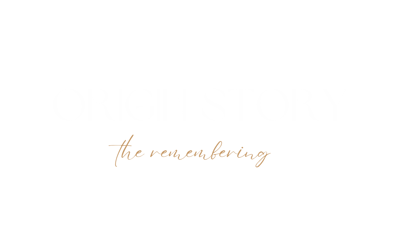 The title 'Origin Story' with the subtitle 'the remembering' on a black background.