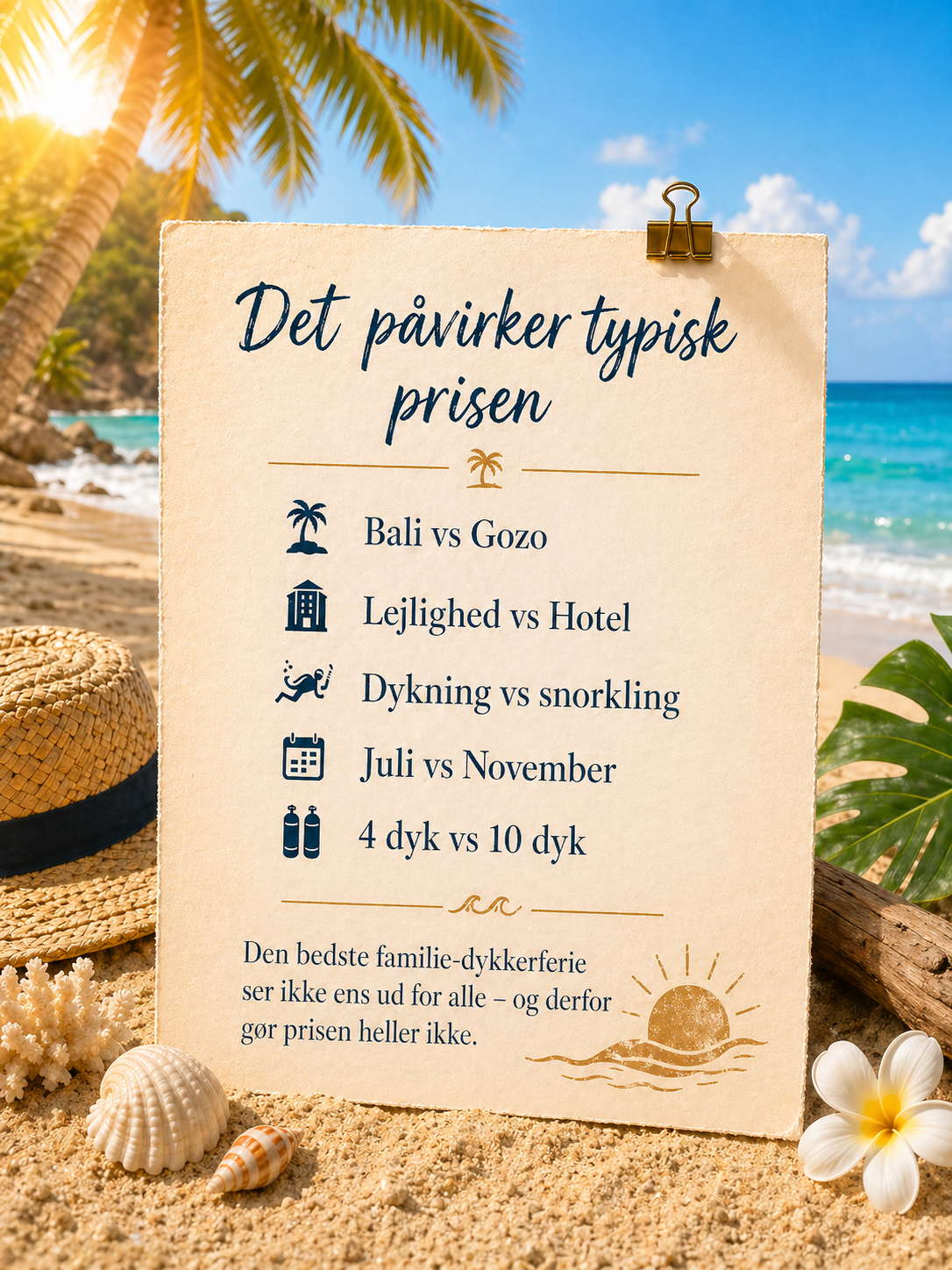 Hvad koster en familie-dykkerferie?
