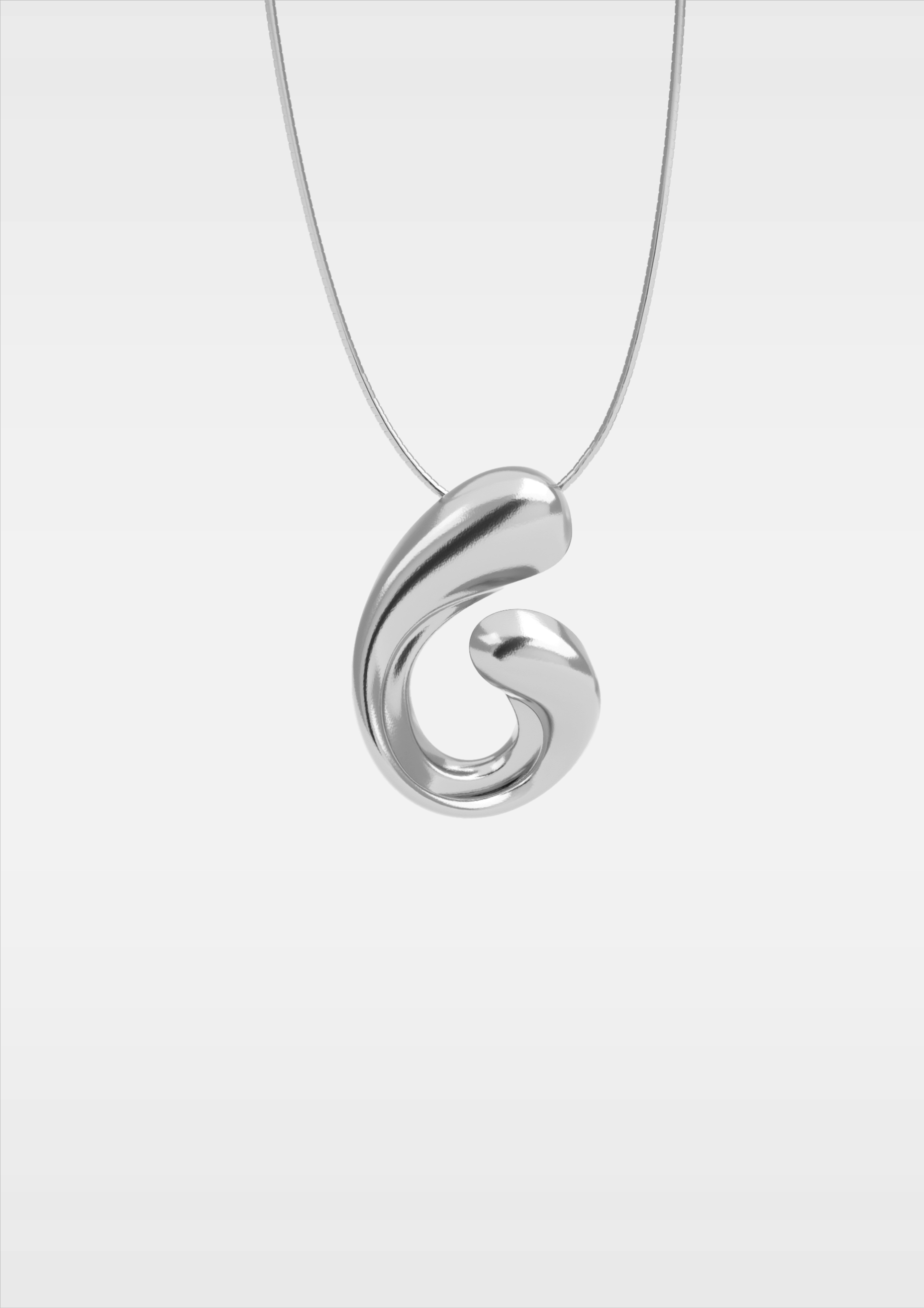 Scroll Pendant Necklace | Sterling silver
