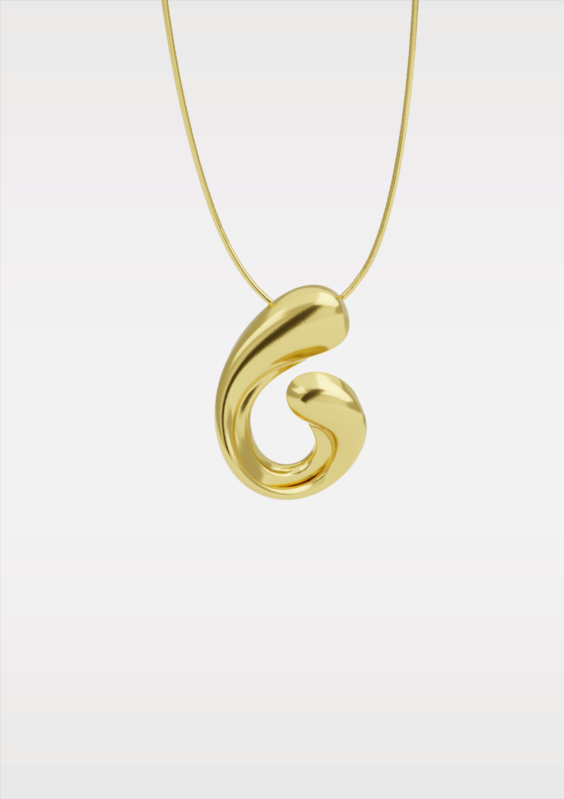 Scroll Pendant Necklace | Gold-plated