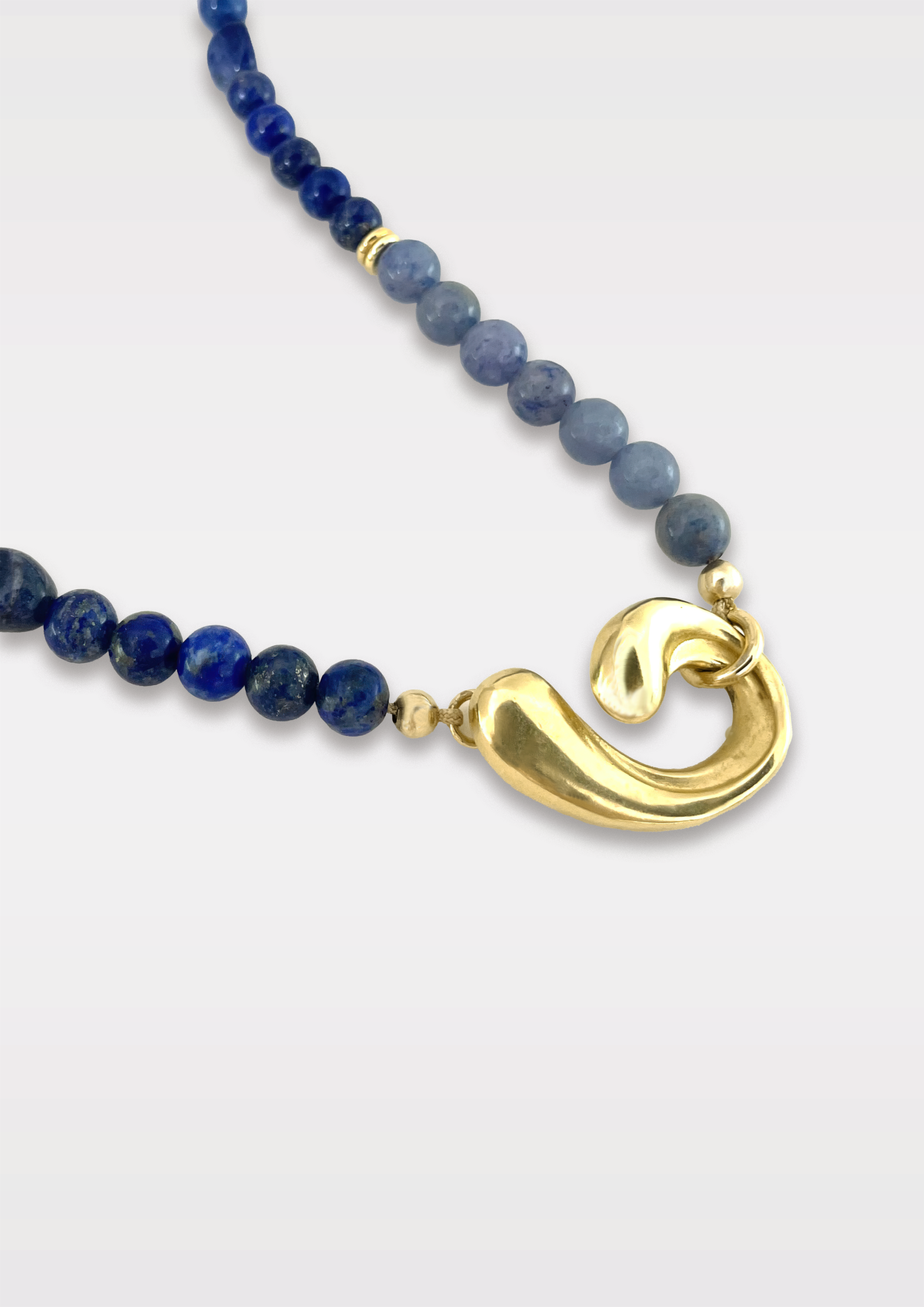 Scroll Beaded Necklace | Gold-plated