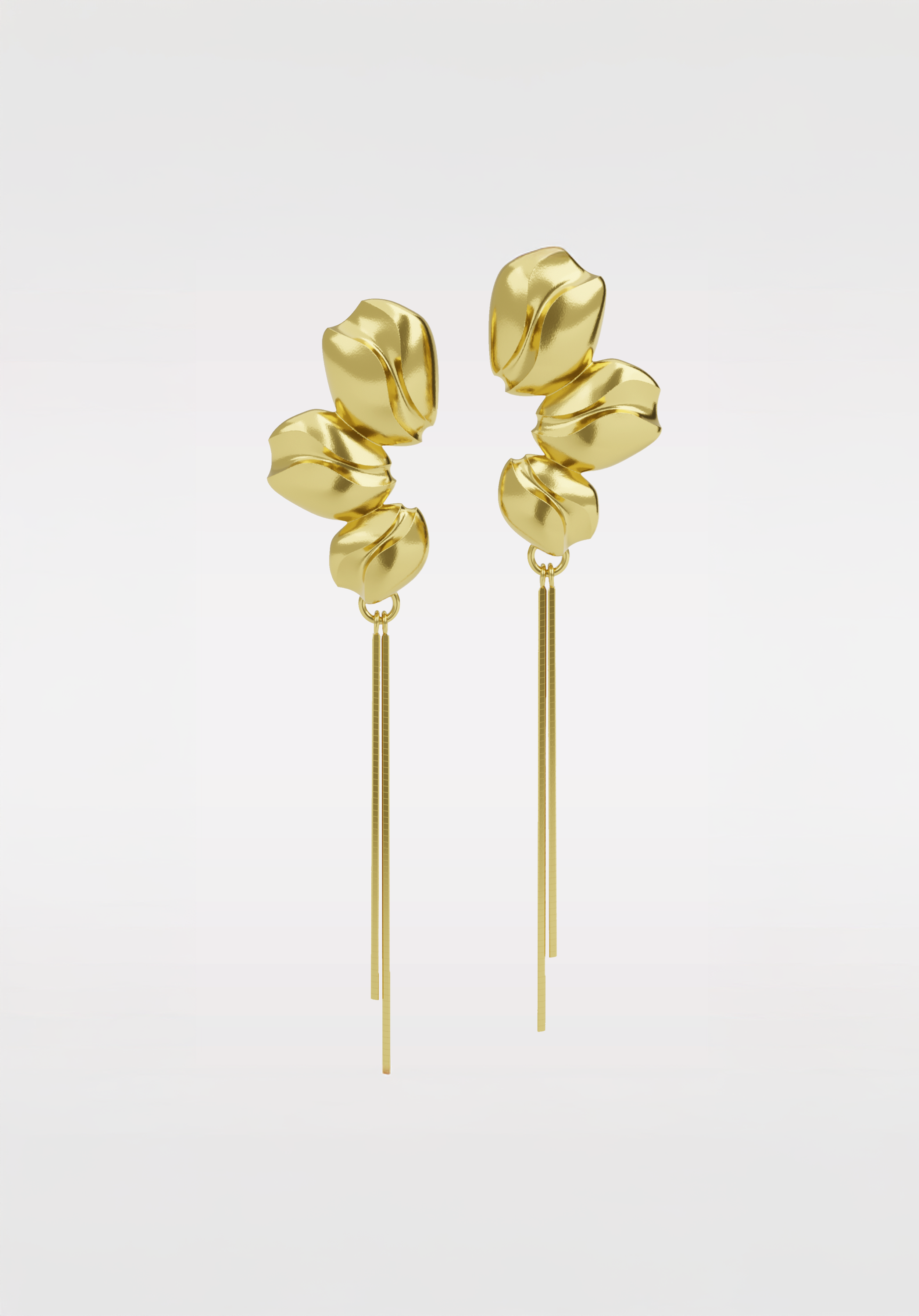 Seed Statement Chain Drop Earrings | Gold-plated