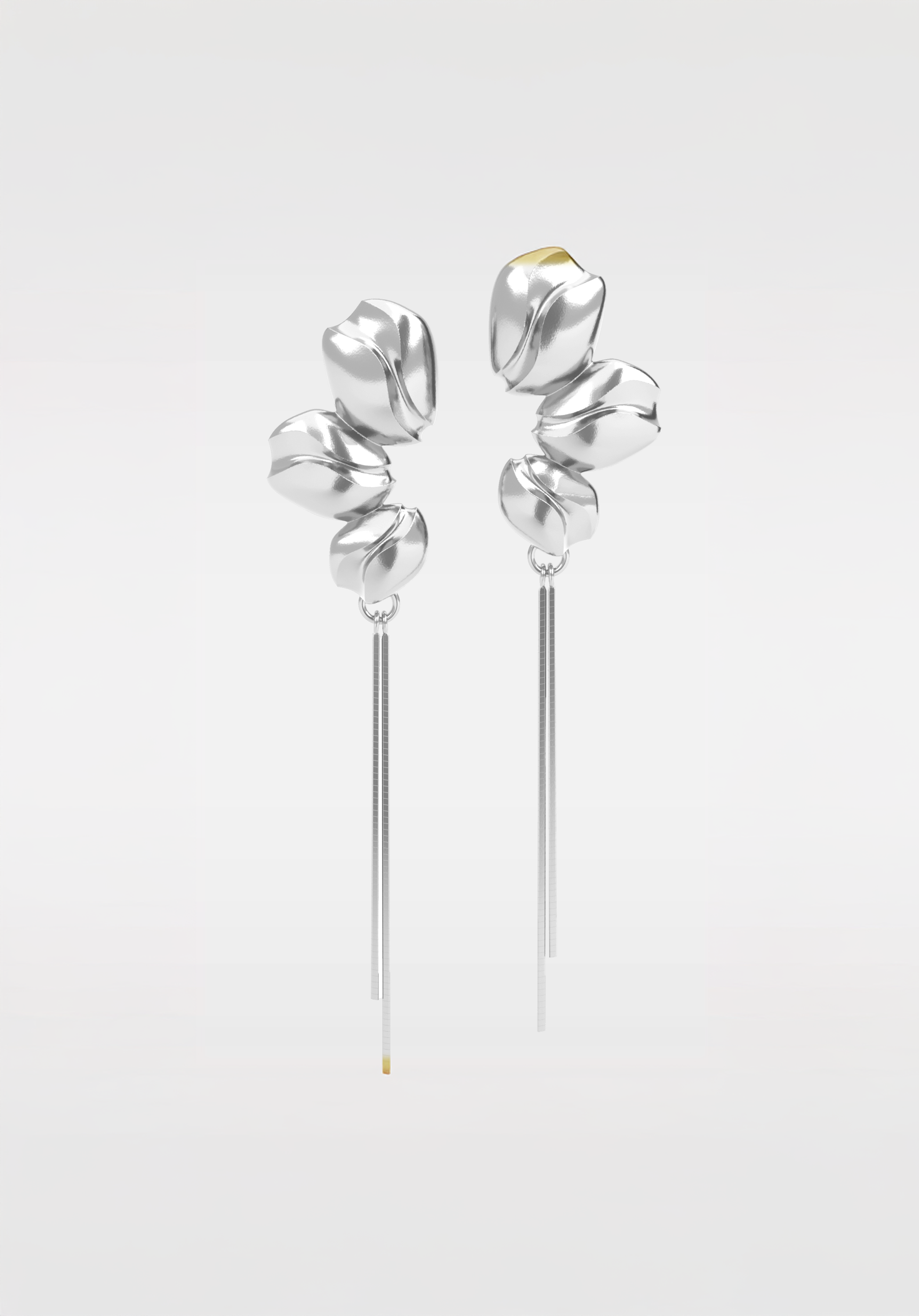 Seed Statement Chain Drop Earrings | Sterling silver