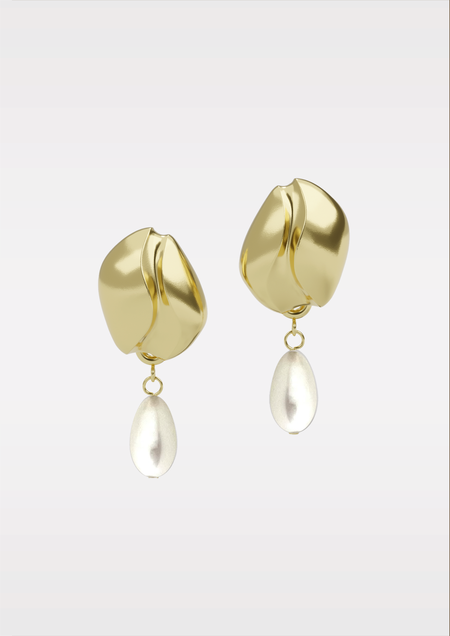 Seed Earrings with Detachable Drop | Gold-plated
