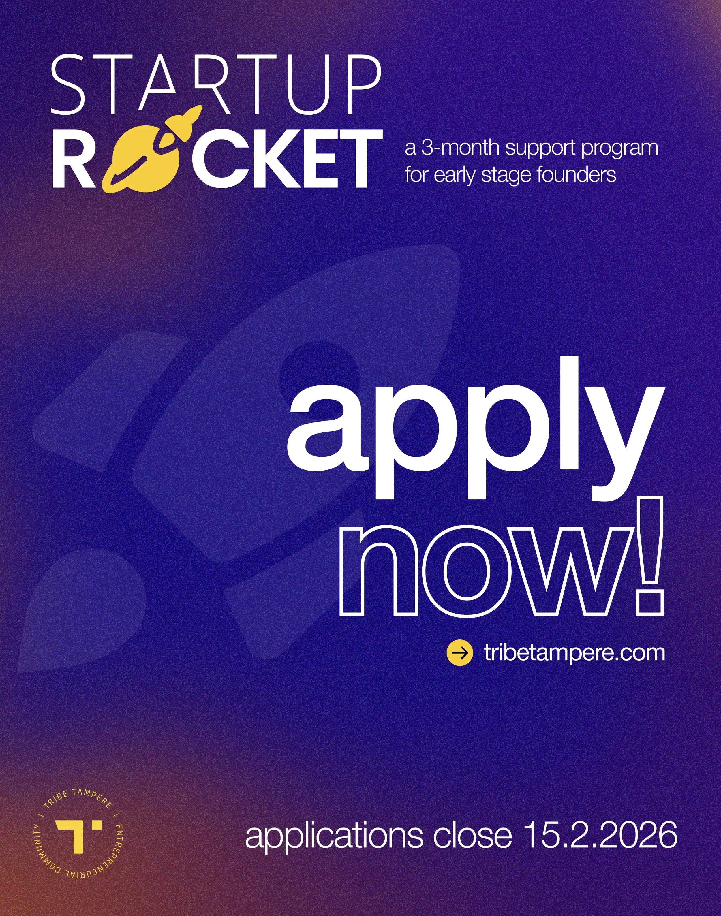 startup rocket flyer with information