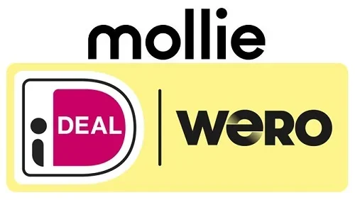 Logo met de tekst 'mollie', 'DEAL', en 'weru', met een witte achtergrond en gele en zwarte accenten.