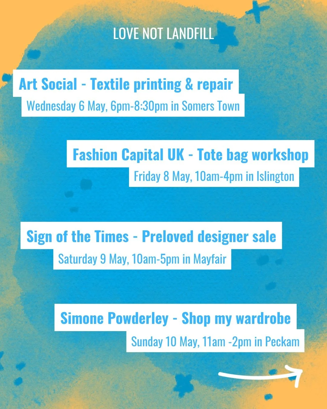 Get mending this May 🧵 Swipe for a roundup of the best events and workshops to get you repairing, swapping and reselling your clothes. See you there! x

#sustainablefashion #menditmay