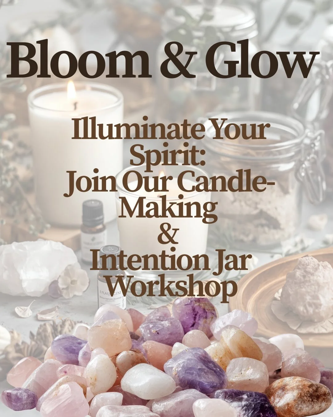 Join us for a magical day of creativity and self-discovery! In this hands-on workshop, you&rsquo;ll create your own soy candles infused with natural essential oils and beautiful crystals, alongside personalised intention jars to manifest your dreams.