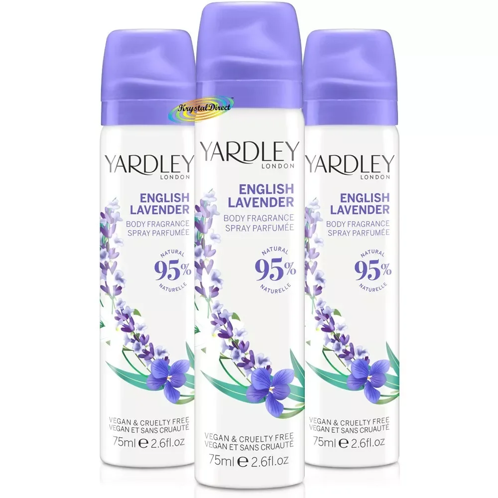 3 x Yardley London ENGLISH LAVENDER Body Spray 75ml