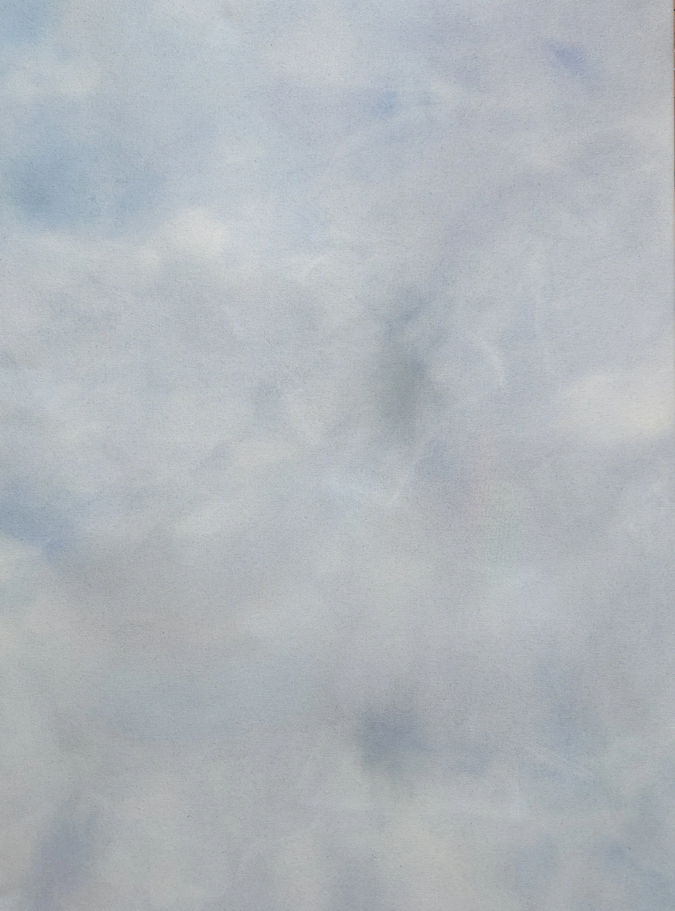 A view of the sky with scattered clouds. 
painting.