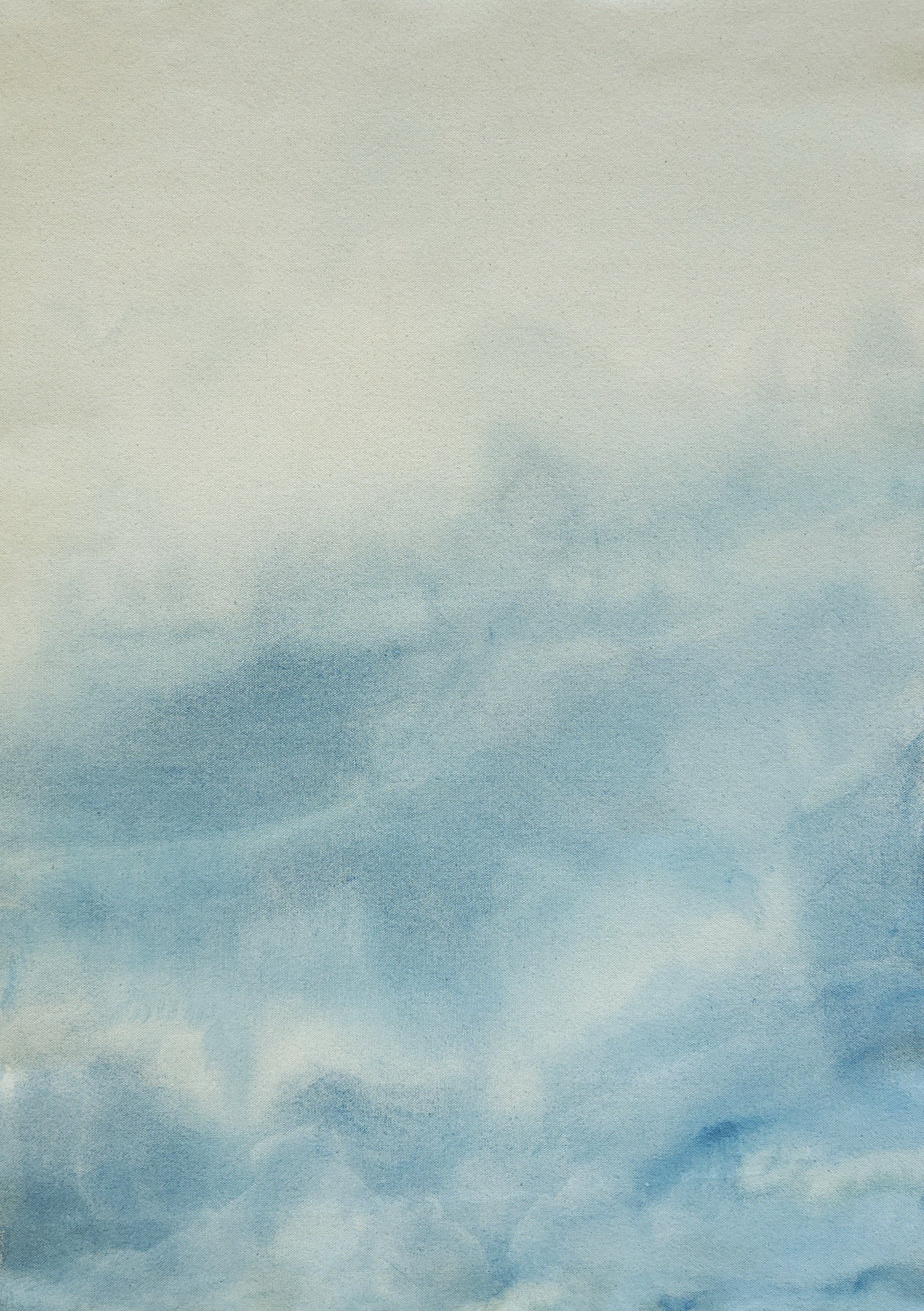 Abstract, textured surface with gradient colors ranging from light beige at the top to darker blue at the bottom. Waves and ocean painting.