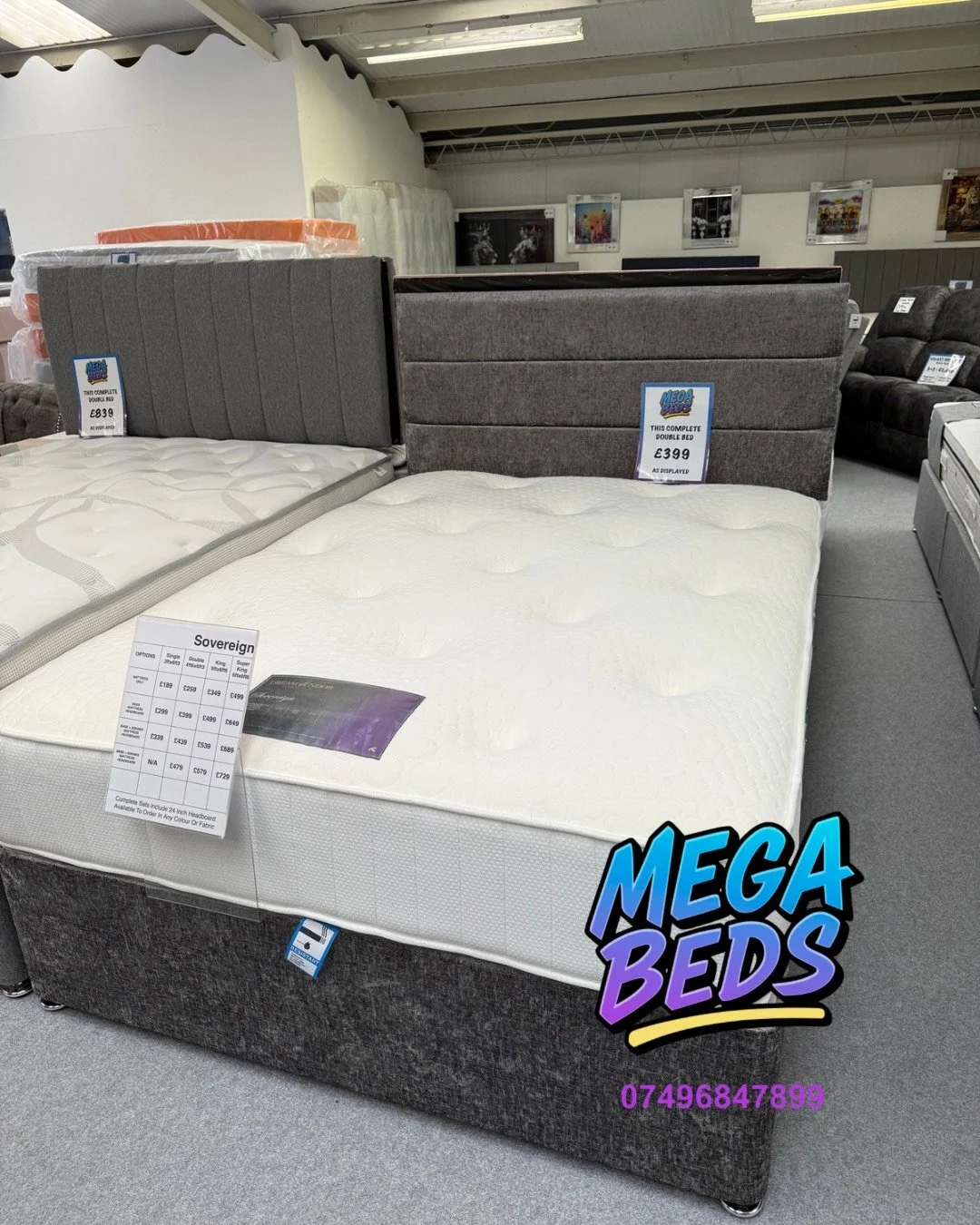 Single
Double sovereign set = £399
Kingsize set = £499