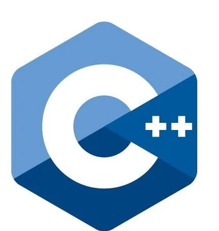 C++ programming language logo with a hexagon shape and a plus symbol.