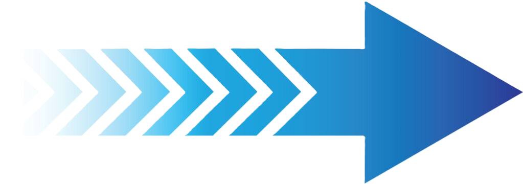 A series of connected blue and white arrows pointing to the right, creating a rightward directional graphic.