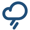 Weather icon showing cloudy with rain