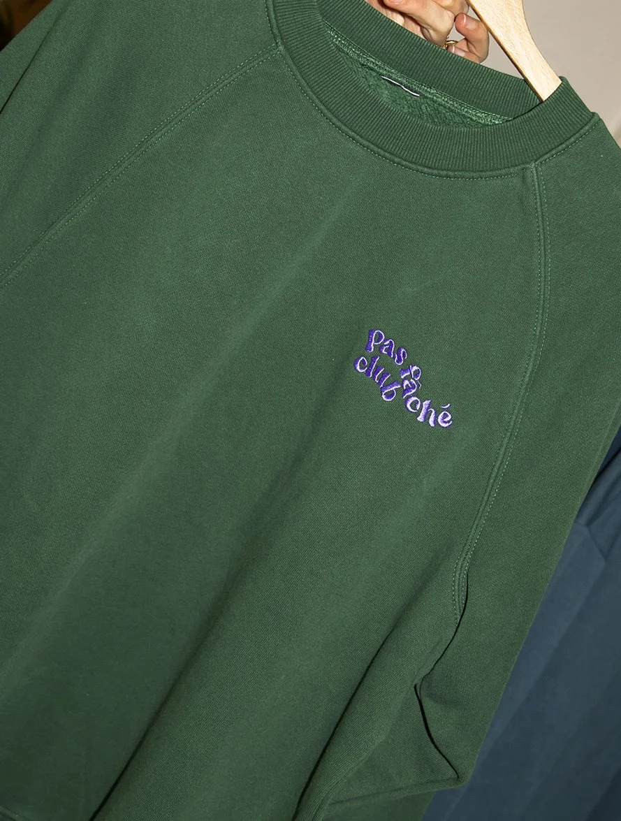 Sweat homme brodé upcyclé pas fâché