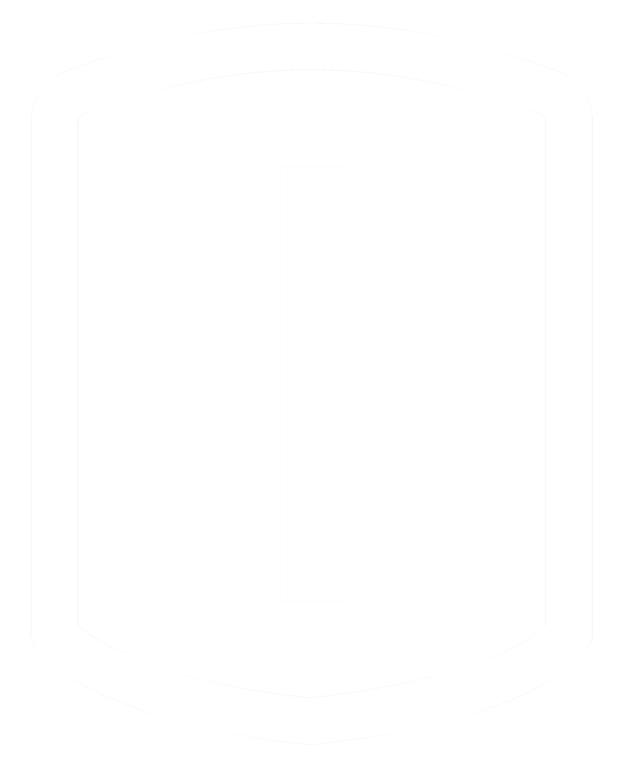 A black and white icon of a shield with a white vertical bar in the center.