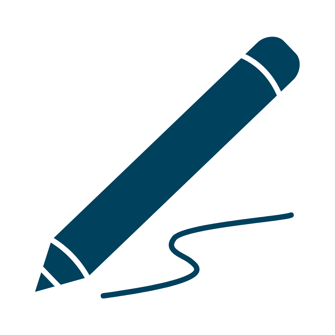 Digital illustration of a blue pen drawing a line.