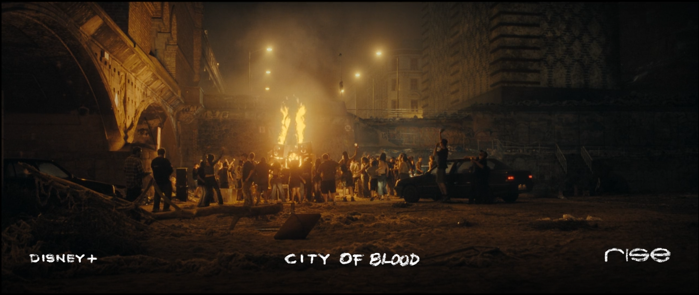 Digital matte painting and 2.5D projection setup.