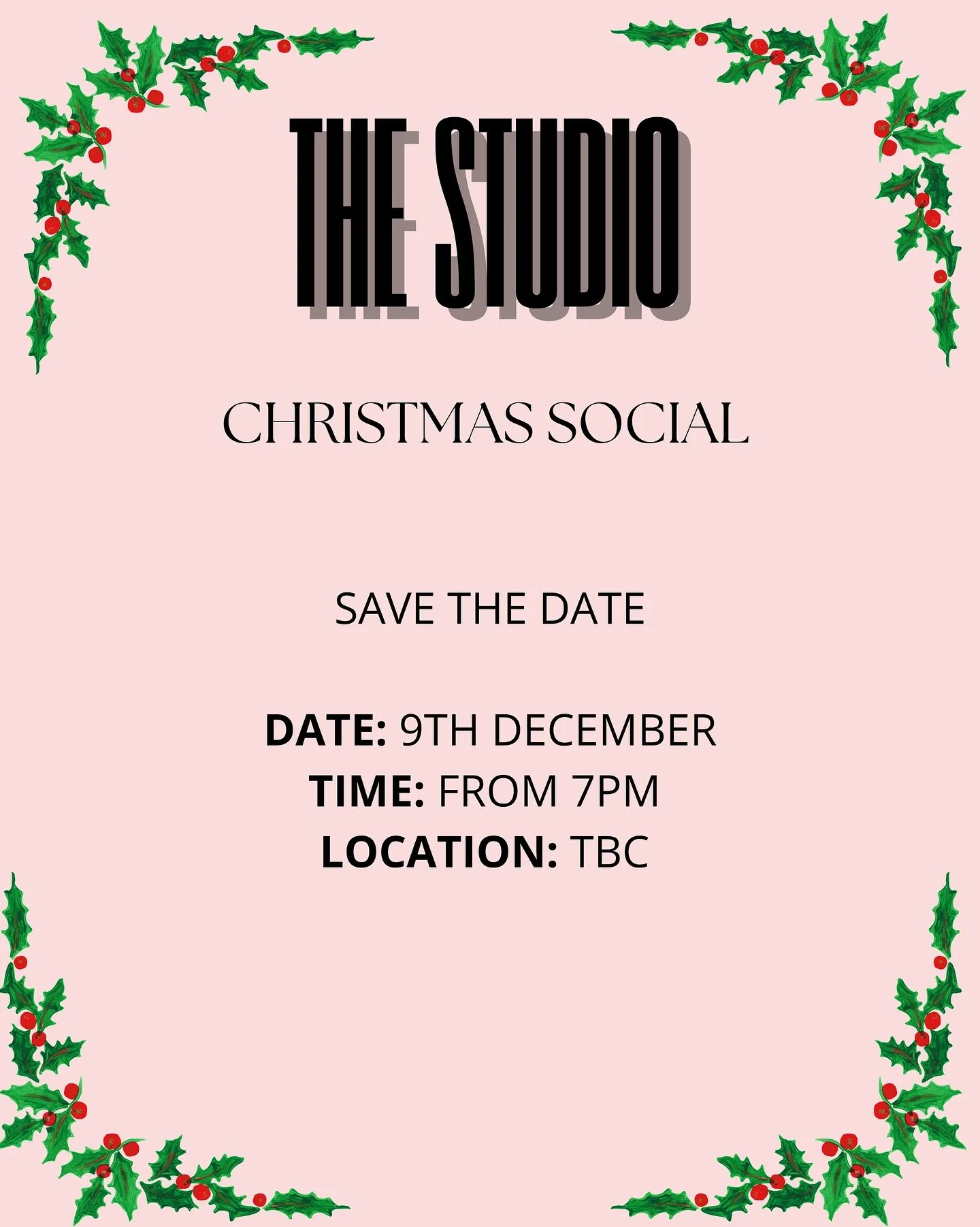 STUDIO CHRISTMAS SOCIAL!!! SAVE THE DATE🎄🎅🏼✨✨✨🩷🩷🩷

#TheStudio #studiochristmassocial #WokingEvents #DiversityInDance #adultcommercial #woking #danceschool #adultdanceclass #adultdanceschool #community