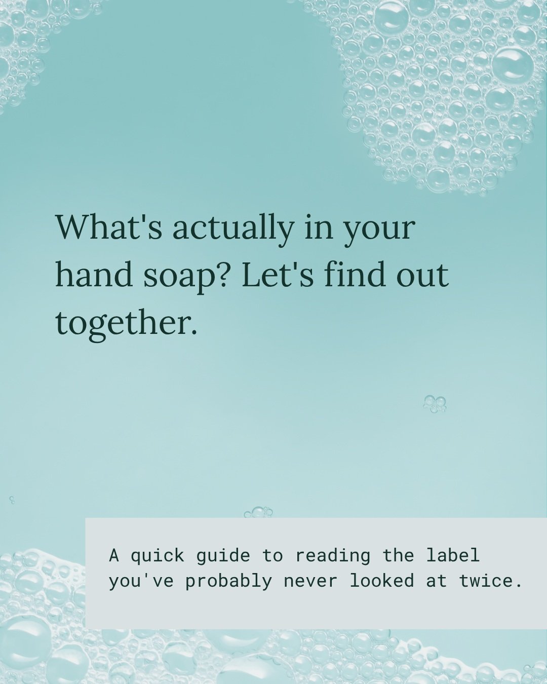 Okay, be honest, when's the last time you actually read your soap label? 🧴

Most of us don't, and the labels aren't exactly making it easy. So I broke down how to actually read one: what the ingredient order means, what surfactants and preservatives