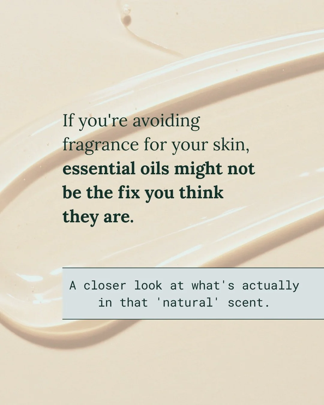 Okay, controversial opinion time: essential oils aren't automatically the "safe" swap for fragrance that they get marketed as. 🌿

If you're avoiding synthetic fragrance for sensitive skin, essential oils can still trigger the exact same re