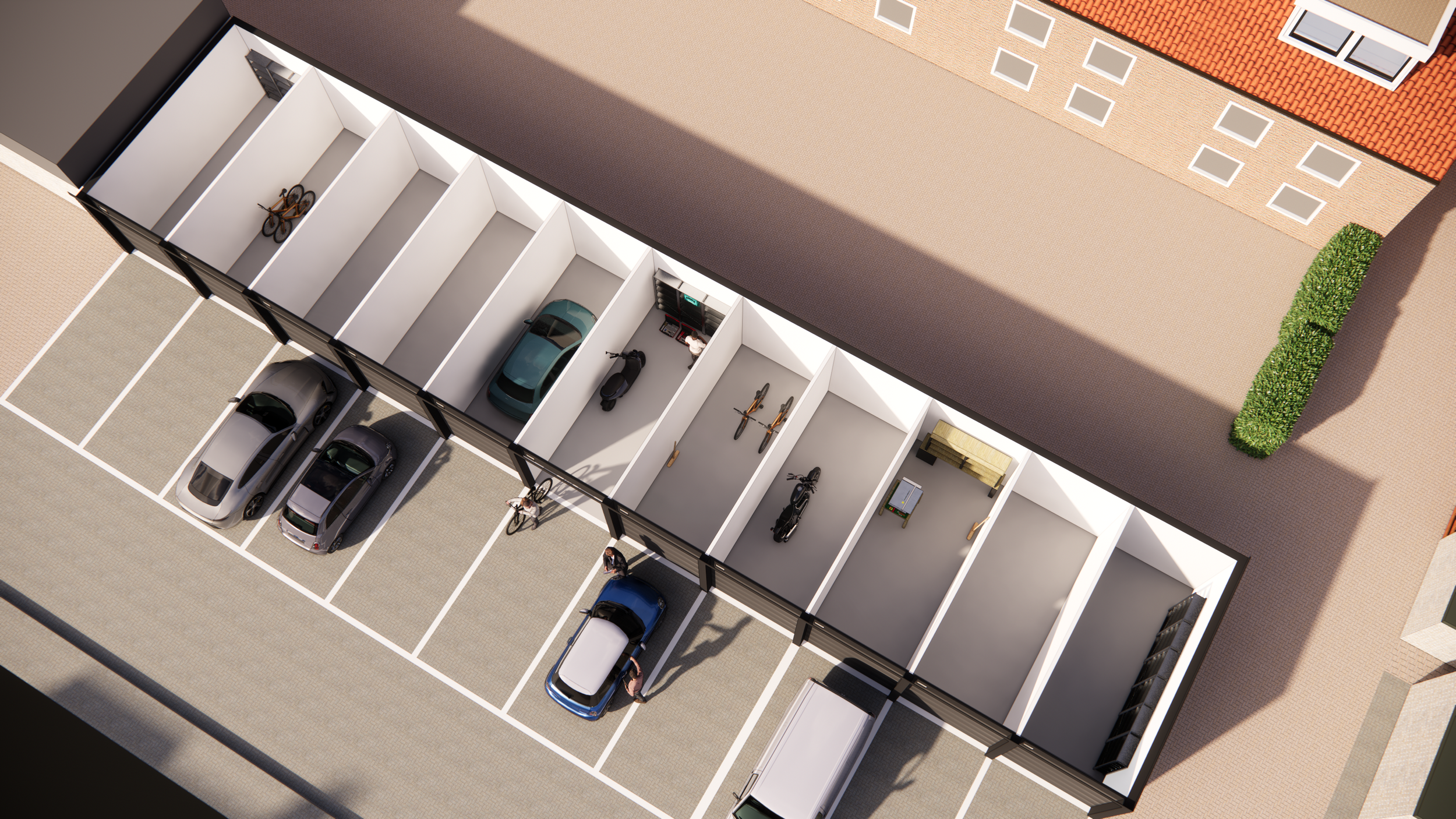 Aankoop opslagruimte, transformatie naar 11 garageboxen - Koningin Wilhelminaweg 212, Gouda