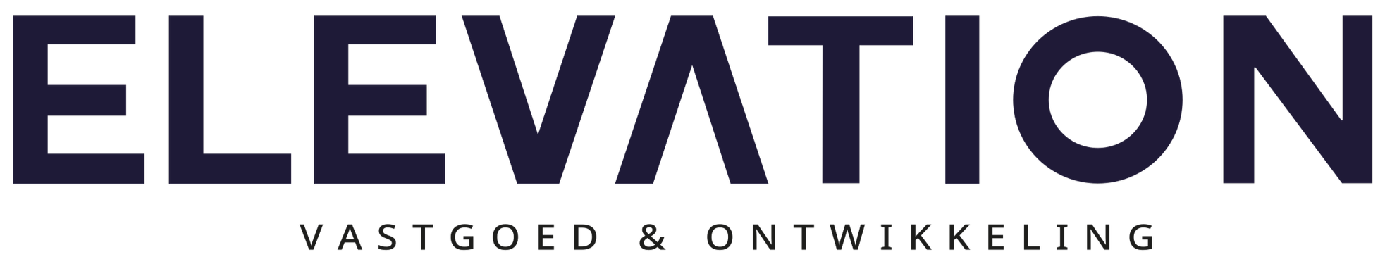 Logo van ELEVATION VASTGOED & ONTWIKKELING met grote tekst 'ELEVATION' en ondertitel 'VASTGOED & ONTWIKKELING'.
