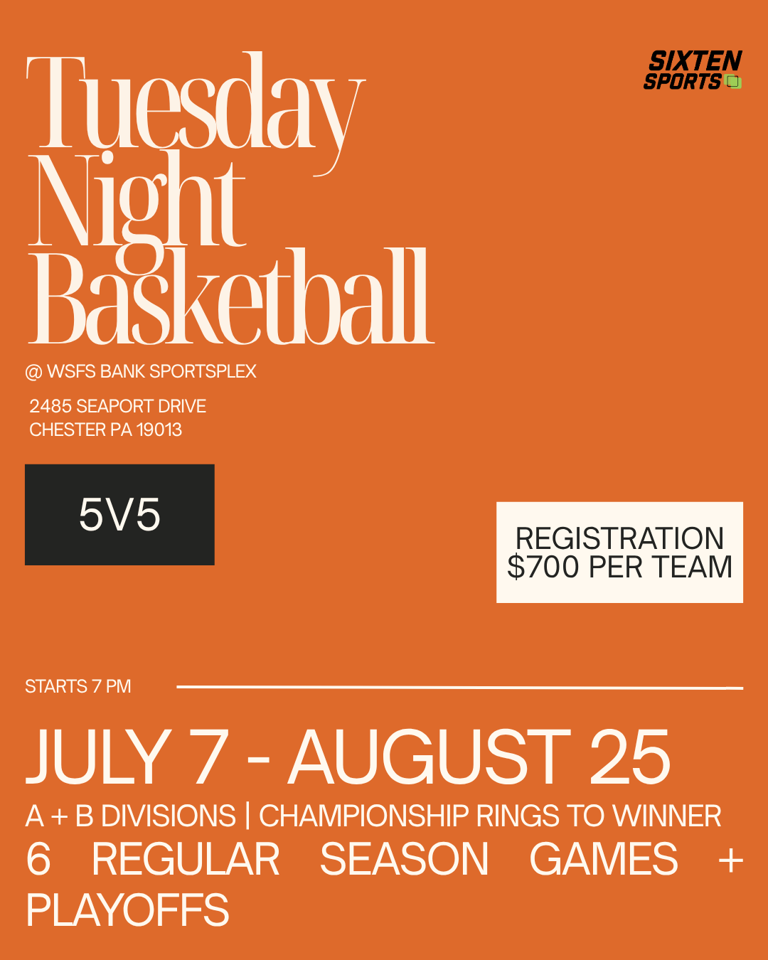 Summer Men's Basketball - Tuesday Nights