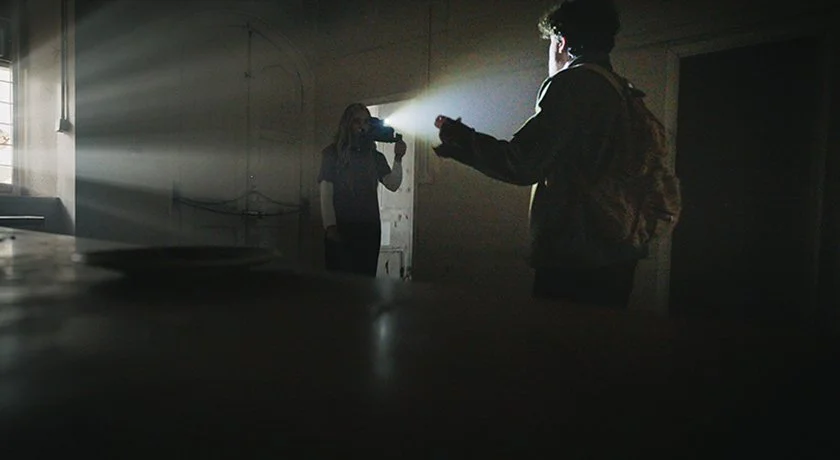 Tense argument between the main characters in this  production still from Abandoned, an independent hybrid found footage horror film.